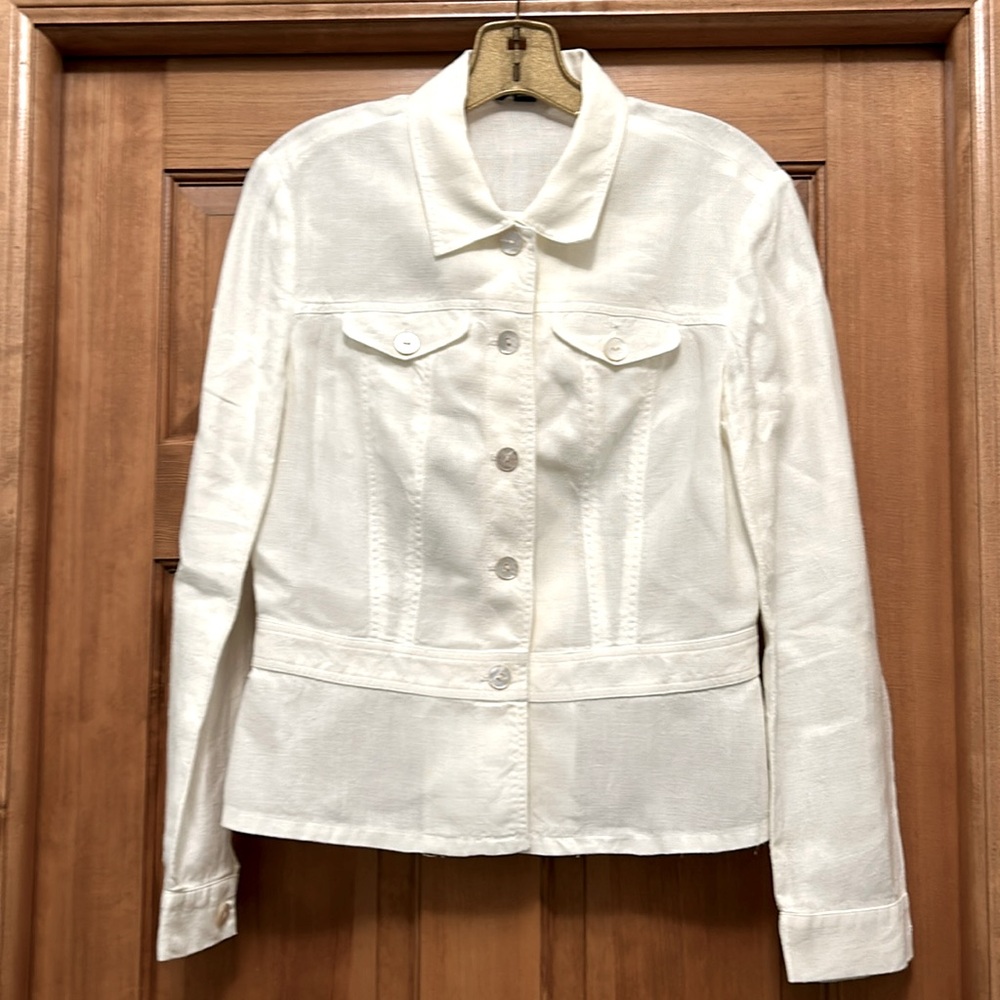 White linen jacket size 10